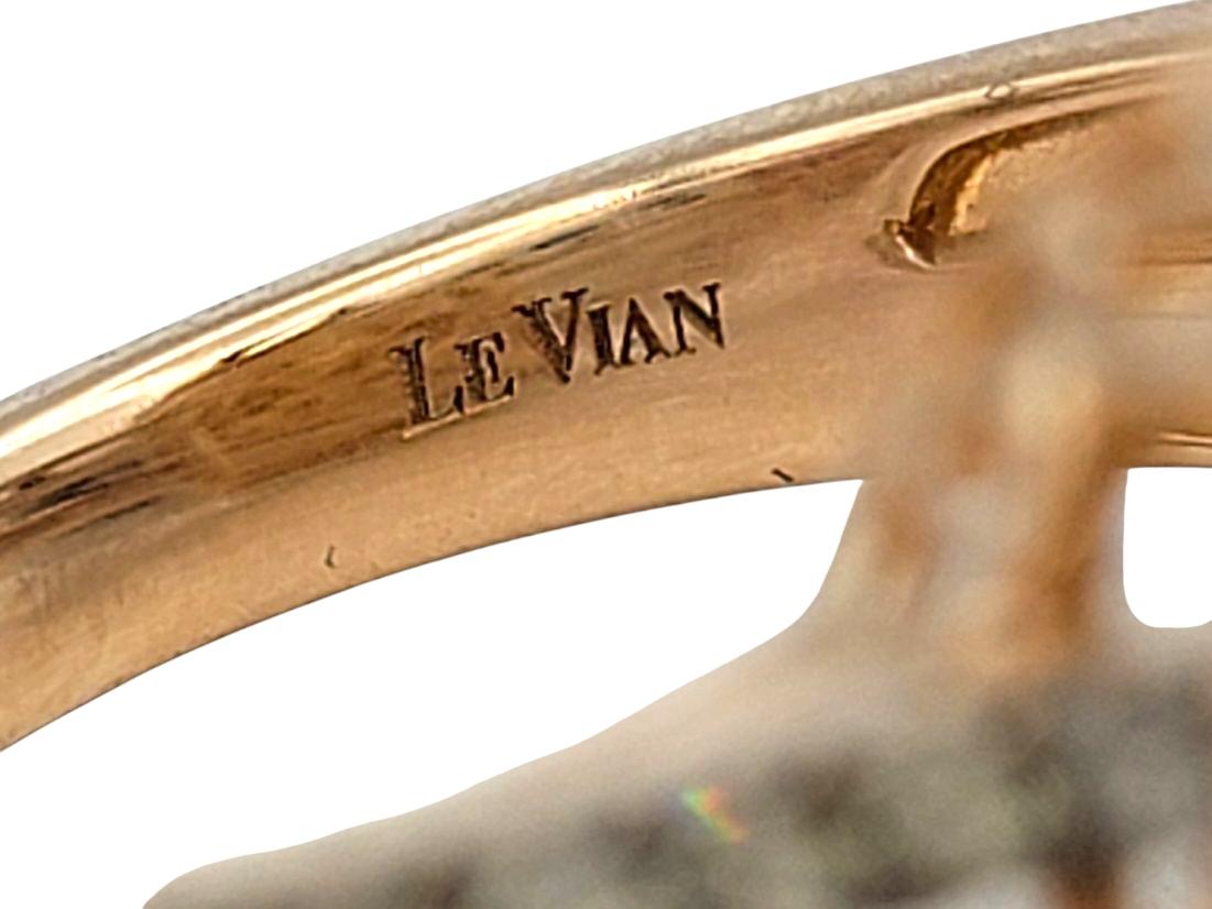 Women's Le Vian Chocolate and Nude Diamond Split Shank Cocktail Ring 14 Karat Rose Gold For Sale