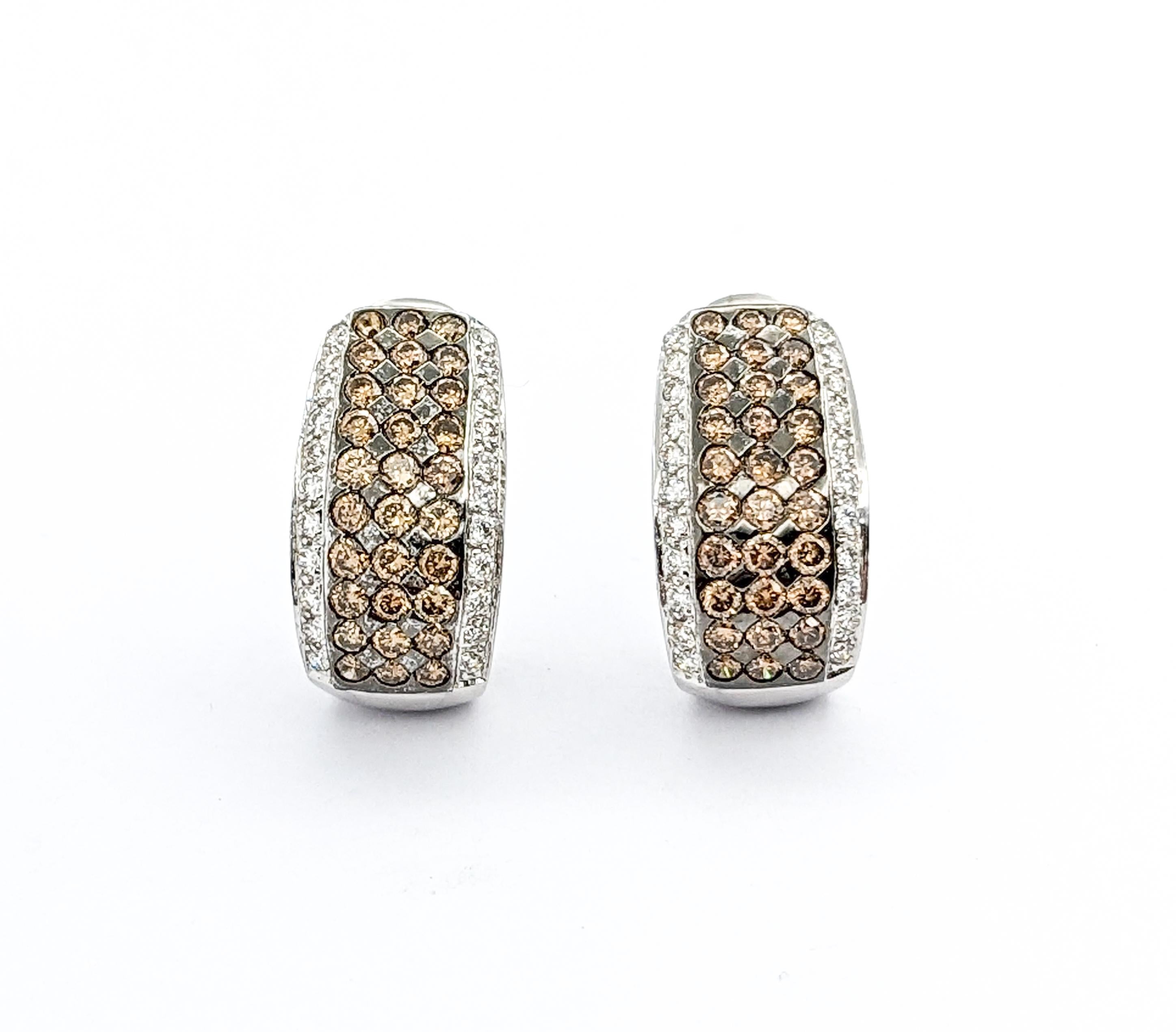 LeVian Omega-Ohrringe aus Weißgold mit schokoladenbraunem Diamanten 1