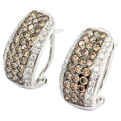 LeVian Omega-Ohrringe aus Weißgold mit schokoladenbraunem Diamanten