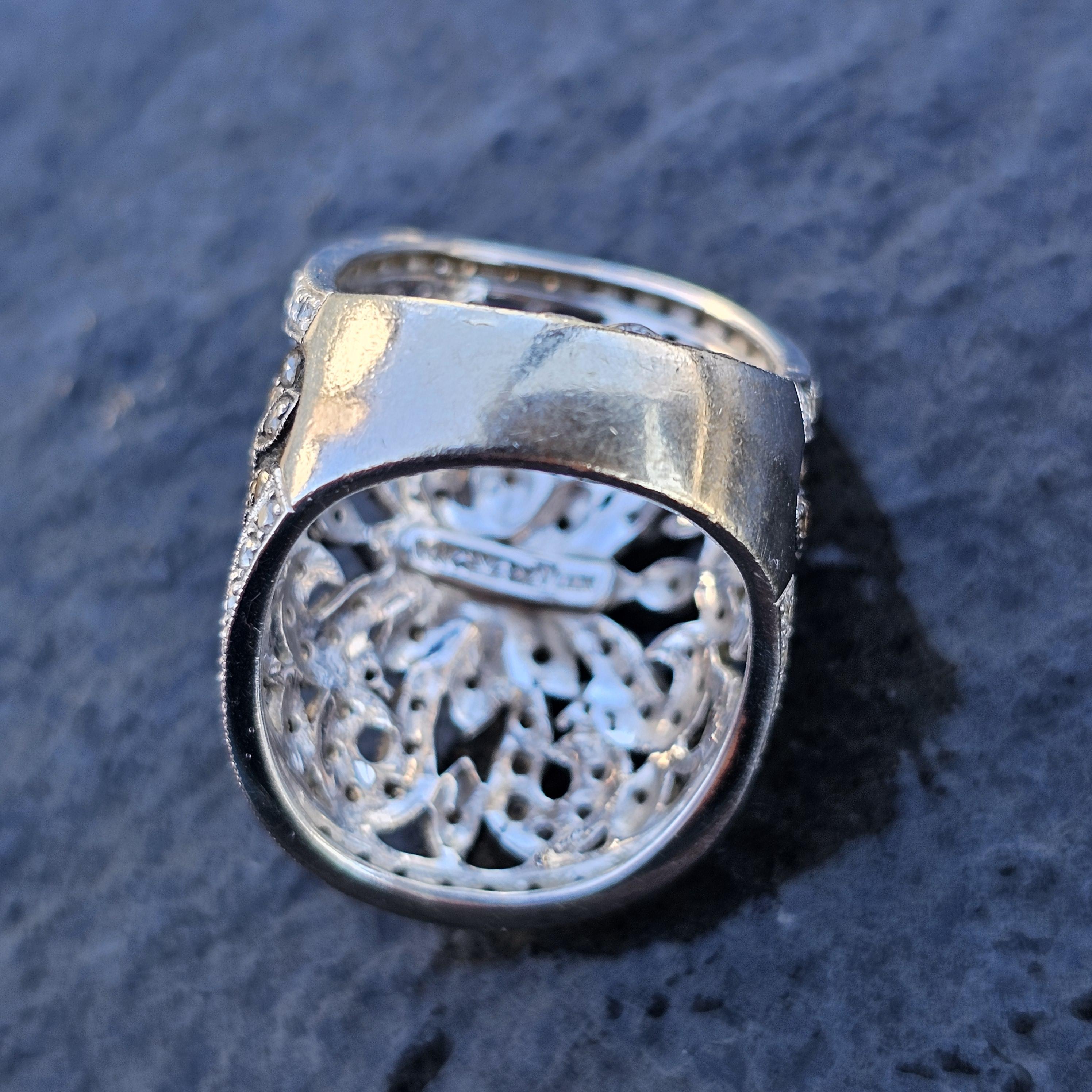 Levian Chocolate Diamond Saddle Wide Ring Band 14k White Gold sz 6.75 For Sale 3