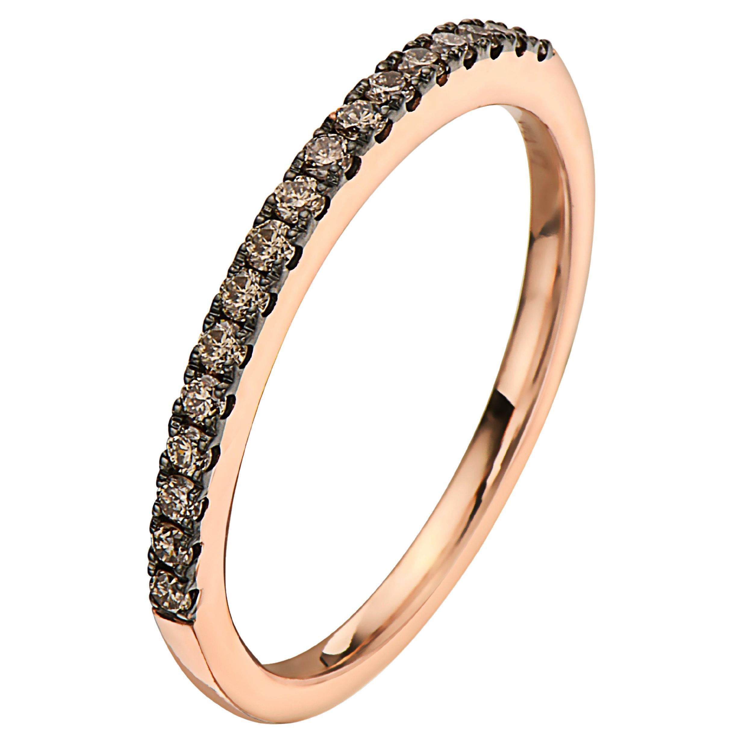 Le Vian Ring Band Chocolate White Diamond in 14K Rose Gold 1 3cts For ...