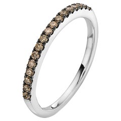 LeVian Chocolatier Band Ring 1/4 Cts Chocolate Diamonds Set in 14K White Gold