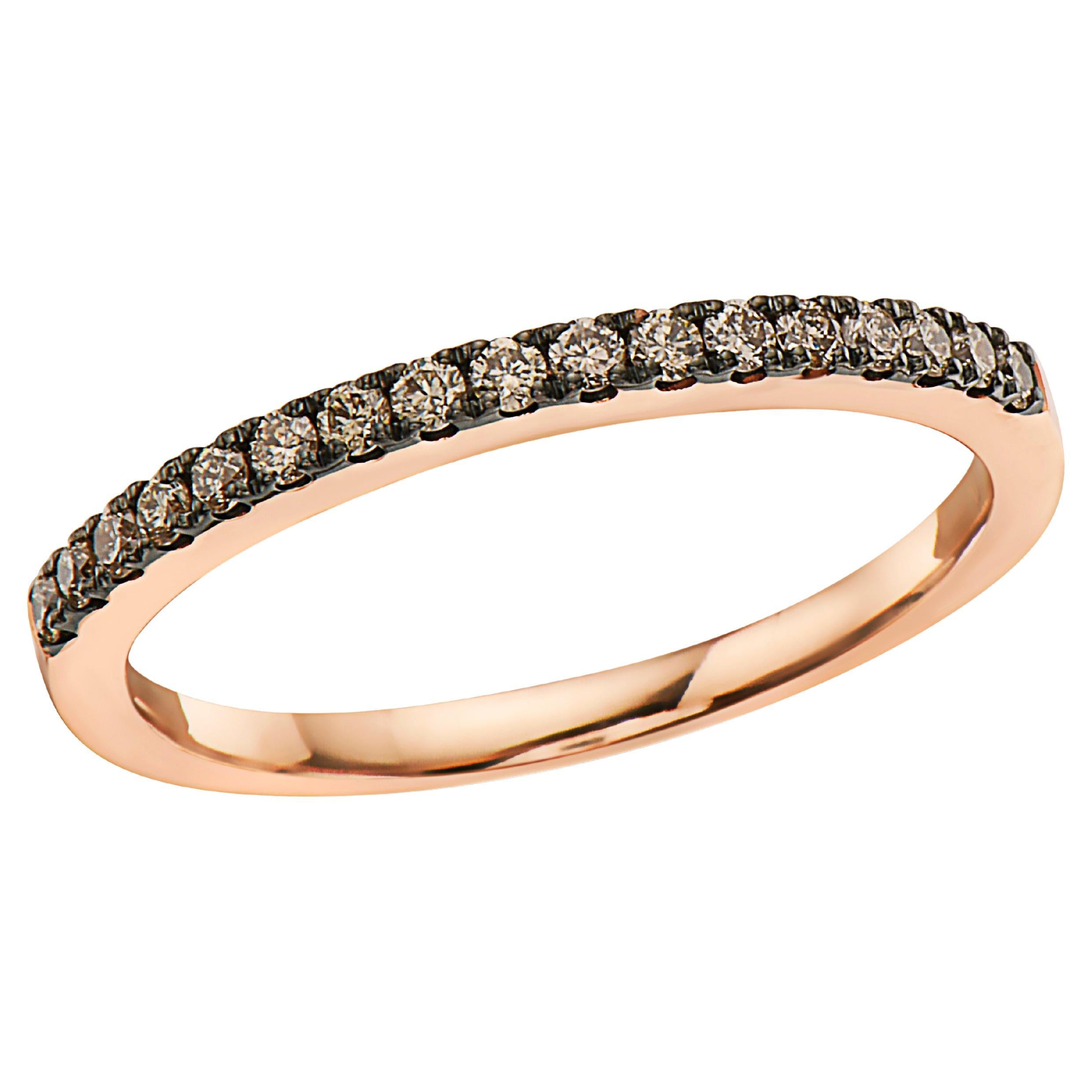 LeVian Chocolatier Stackable Band Ring 1 4 Ct Chocolate Diamond in 14K Rose  Gold For Sale at 1stDibs