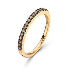 Levian Chocolatier Stackable Band Ring 1 4 Cts Chocolate Diamond 14K Yellow Gold