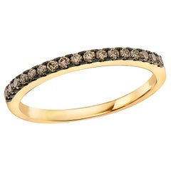 LeVian Chocolatier: 14 Karat Gelbgold, stapelbarer Ring mit 1 4 Karat schokoladenfarbenem Diamant