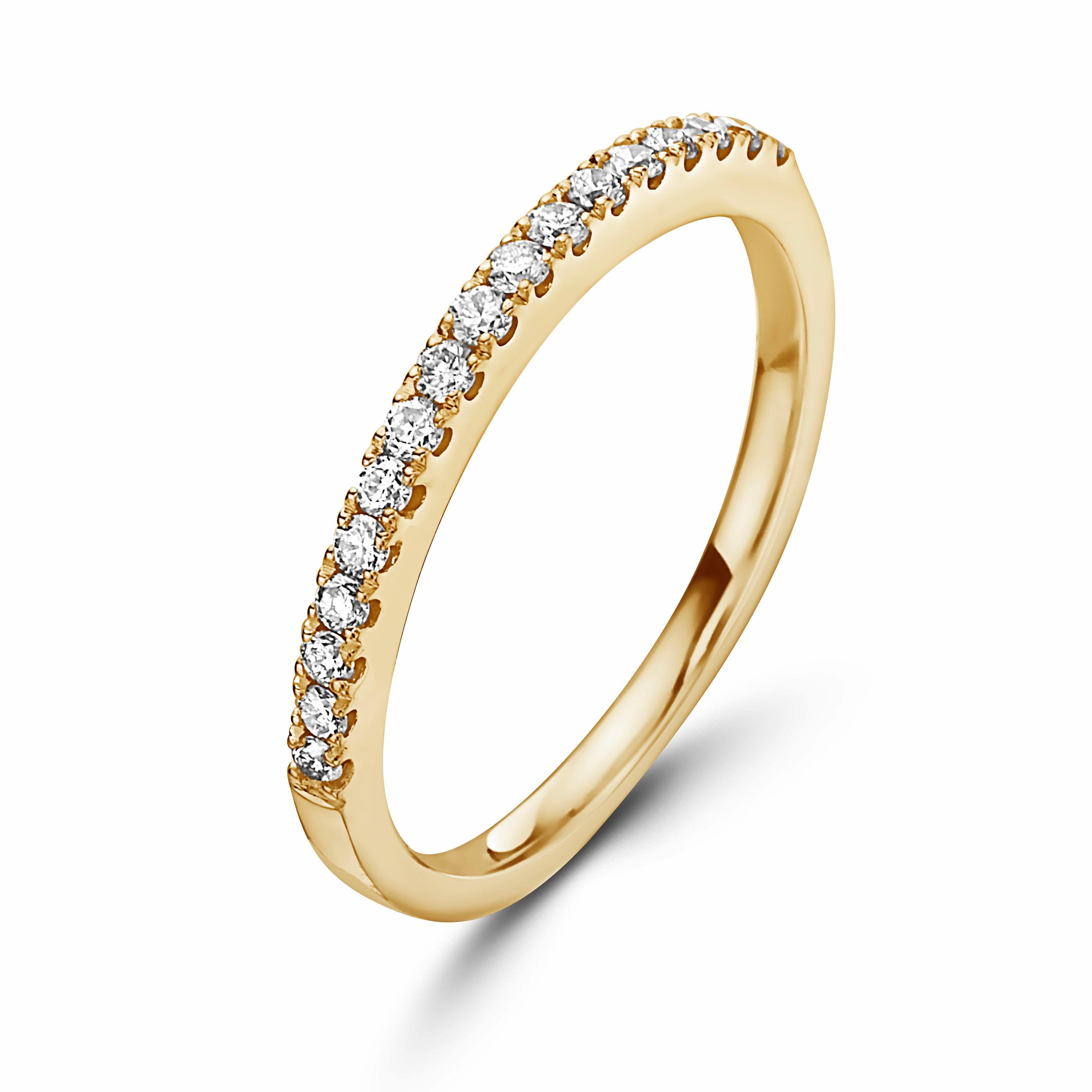 LeVian Creme Brulee Band Ring 1/4 Cts Nude Diamonds Set in 14k Yellow Gold In New Condition In Great Neck, NY