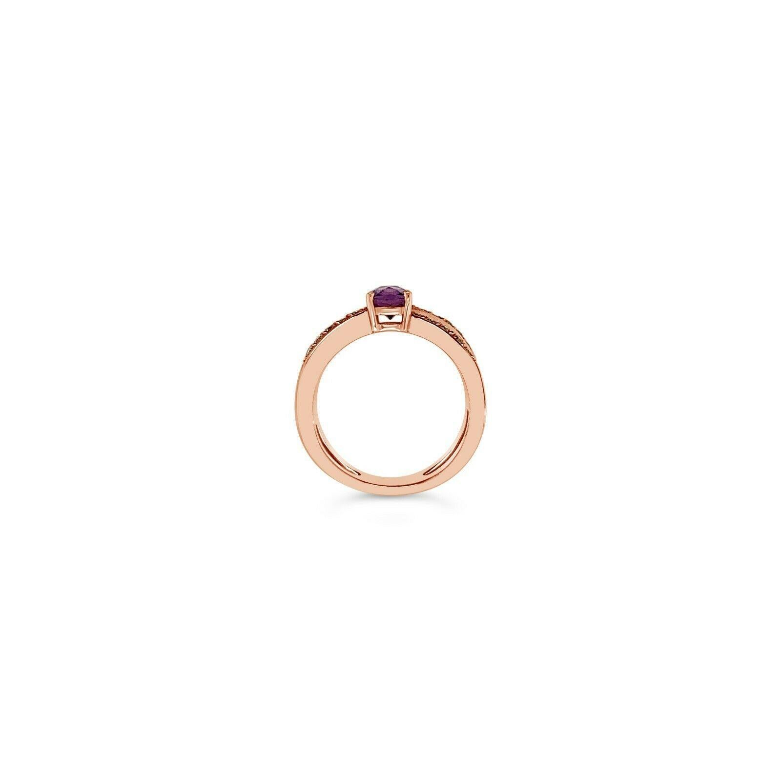 LeVian Creme Brulee® Ring Amethyst Nude Diamonds 14K Strawberry Gold®