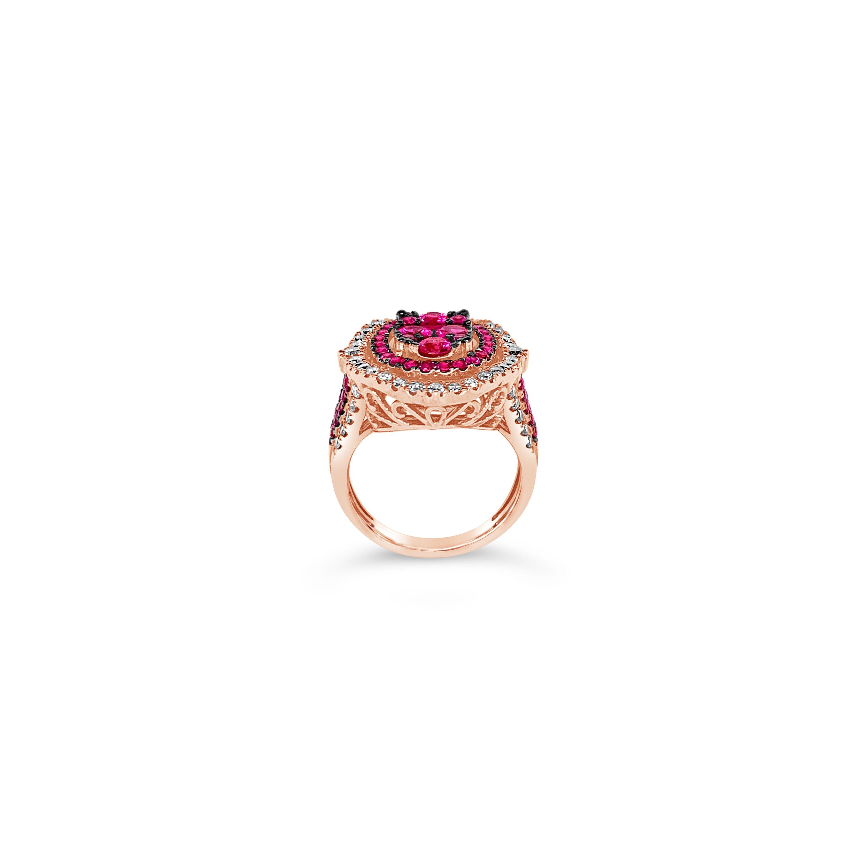 LeVian Creme Brulee® Ring Passion Ruby Nude Diamonds 14K Strawberry Gold®
