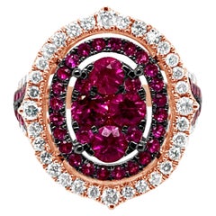 LeVian Creme Brulee Ring Passion Ruby Nude Diamonds 14K Strawberry Gold