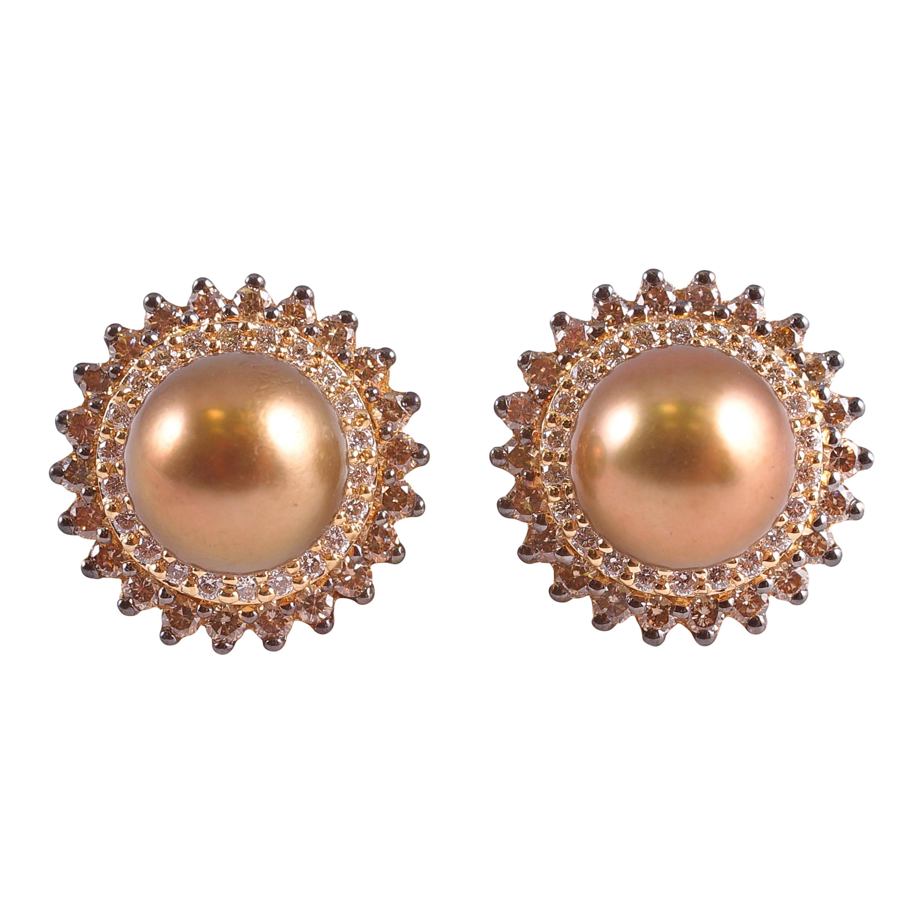 LeVian Cultured Pearl Diamond Earrings