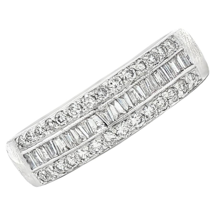 LeVian Diamant 18 Karat Weißgold Hochzeit Anniversay Band Ring im Angebot