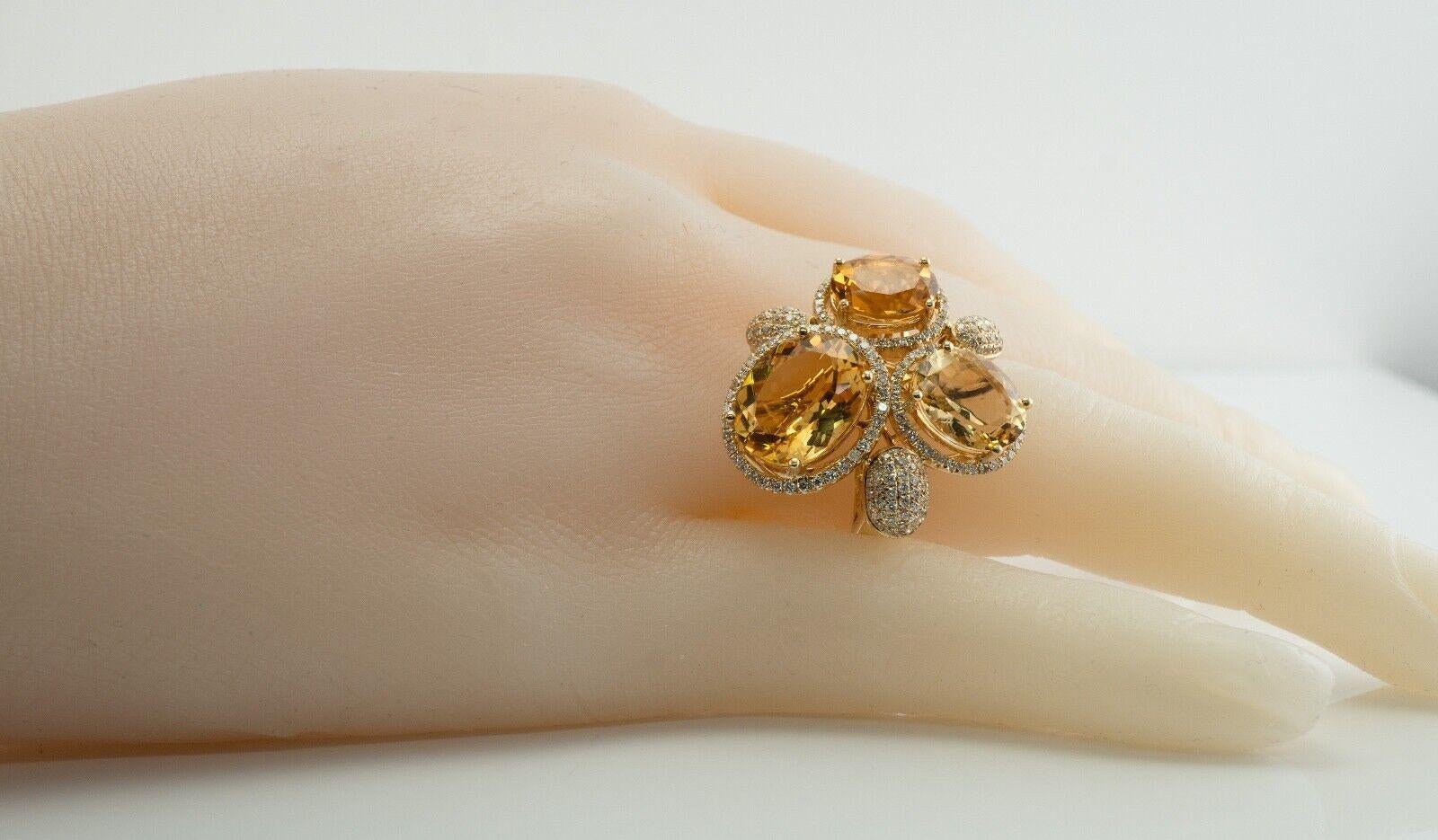 Levian Diamant- Citrin-Cocktailring 14K Gold mit Diamant im Angebot 5