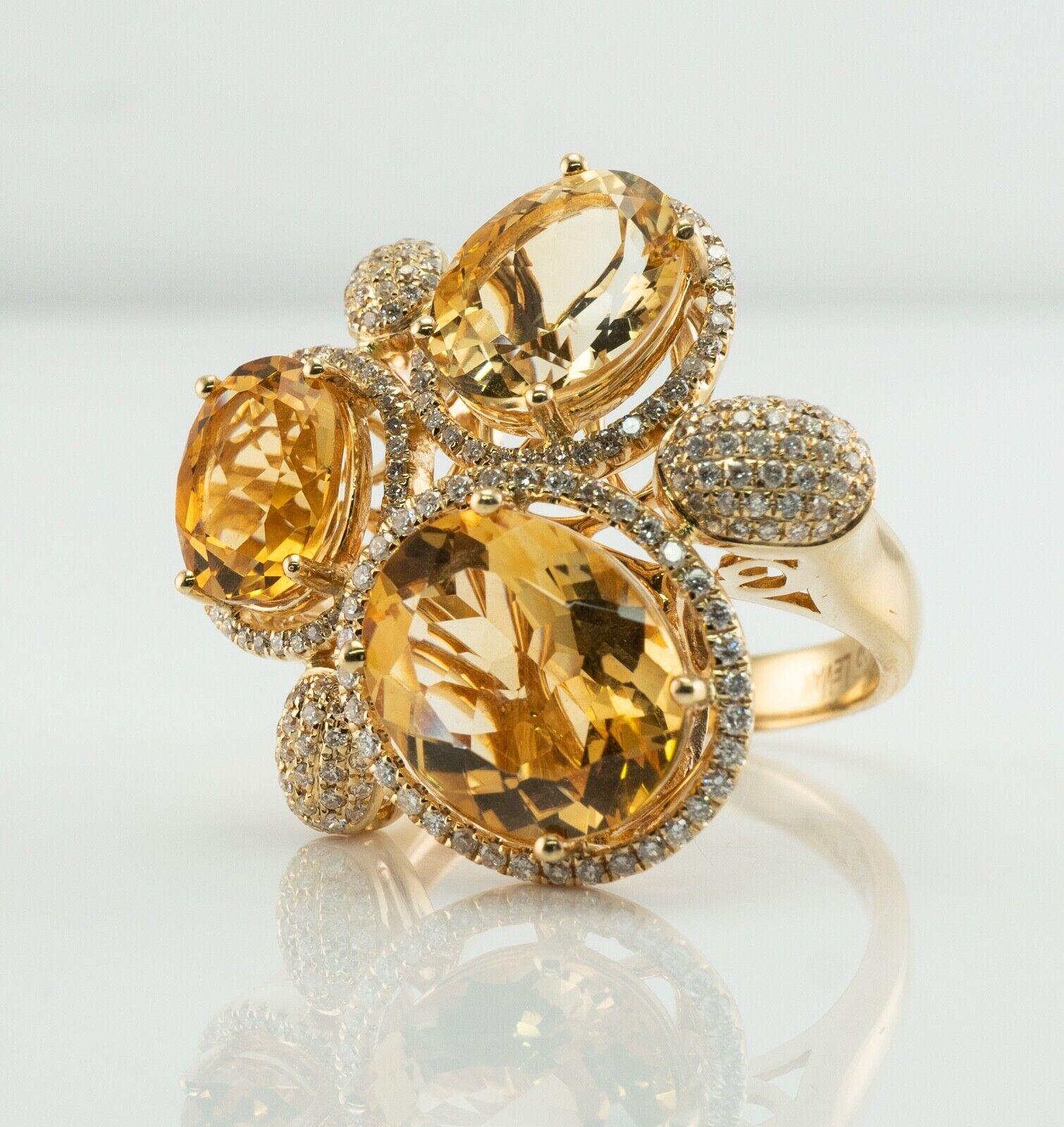 Bague Levian diamant Citrine or 14K Cocktail en vente 7