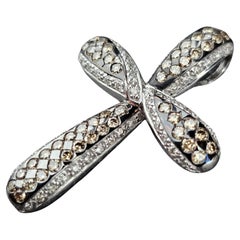 Levian Diamond Cross Pendant Necklace 14k White Gold Chocolate Vanilla 1.5" Pave Levian Diamond Cross Pendant Necklace 14k White Gold Chocolate Vanilla 1.5" Pave