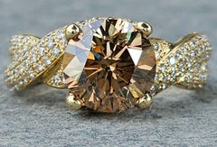 Levian Diamond Engagement Ring 2.5ct Round Center Chocolate 18k Gold 5.75 30k