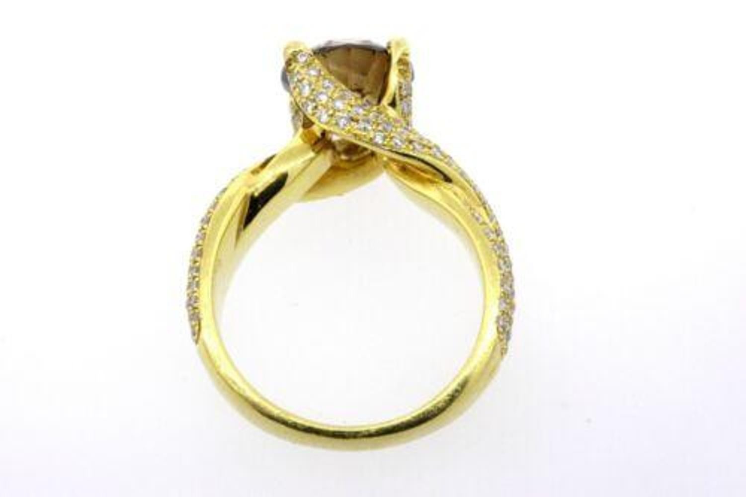 Levian Diamond Engagement Ring 2.5ct Round Center Chocolate 18k Gold 5.75 30k For Sale 2