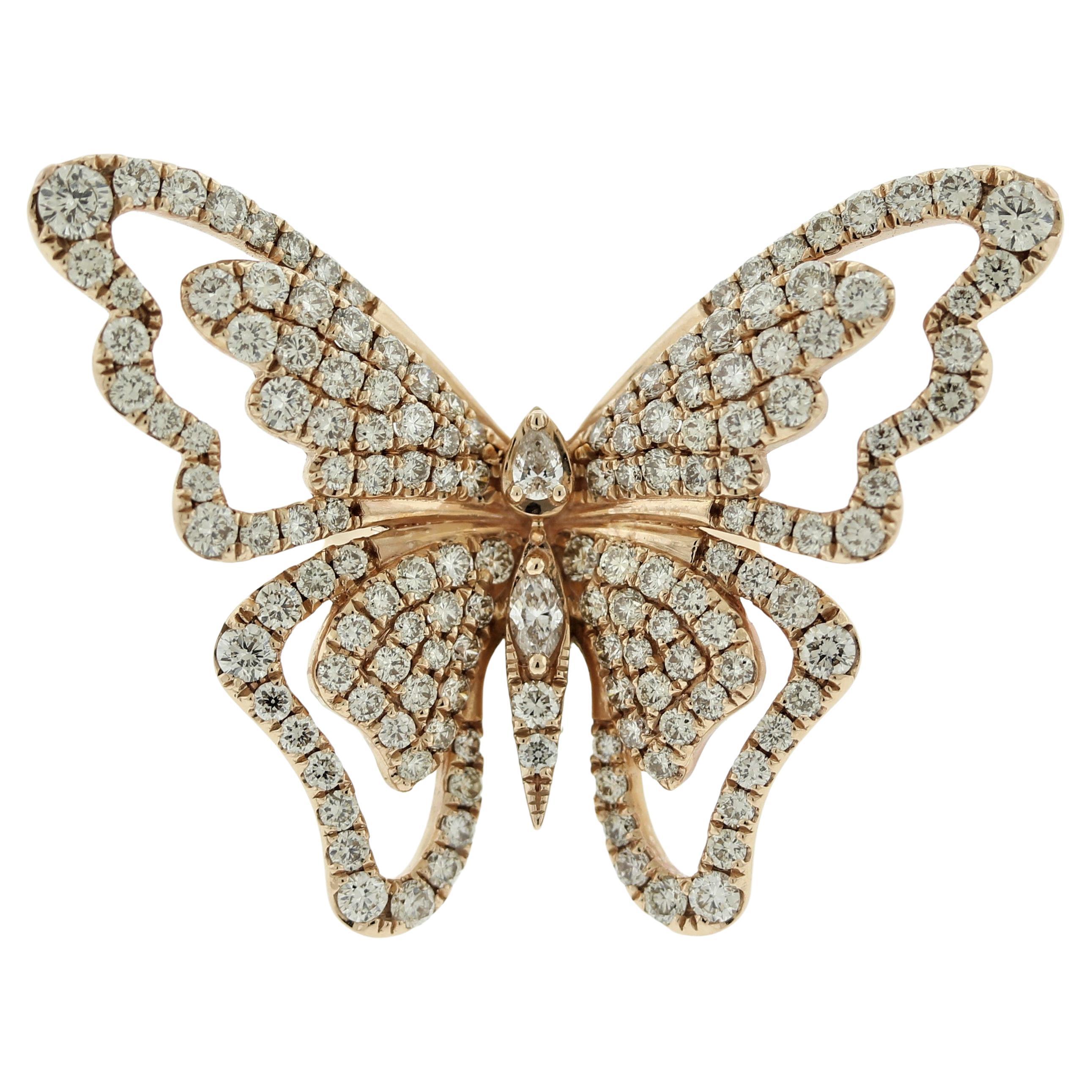 Levian Diamond Gold Butterfly Ring