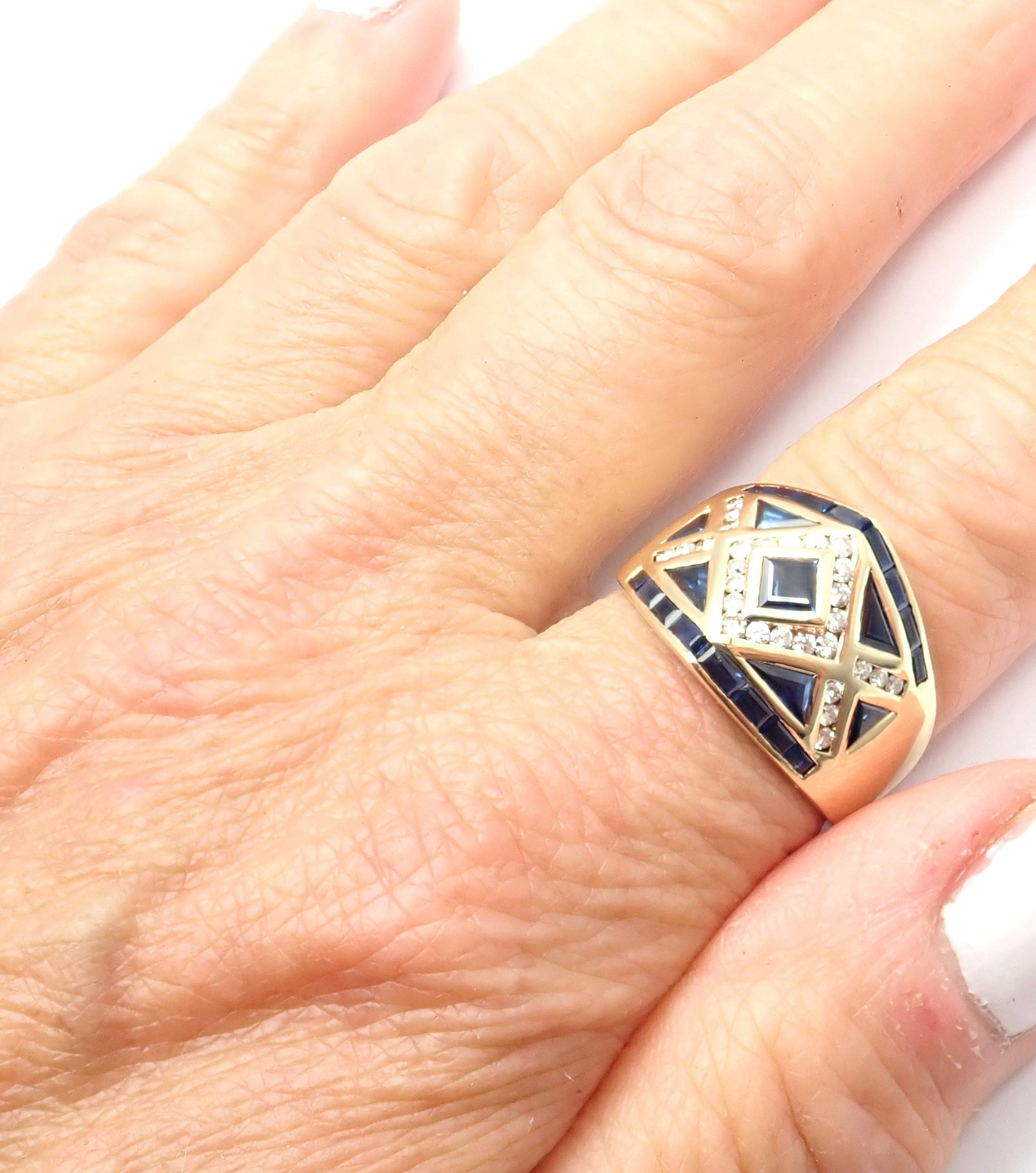 LeVian Diamond Sapphire Yellow Gold Band Ring 3