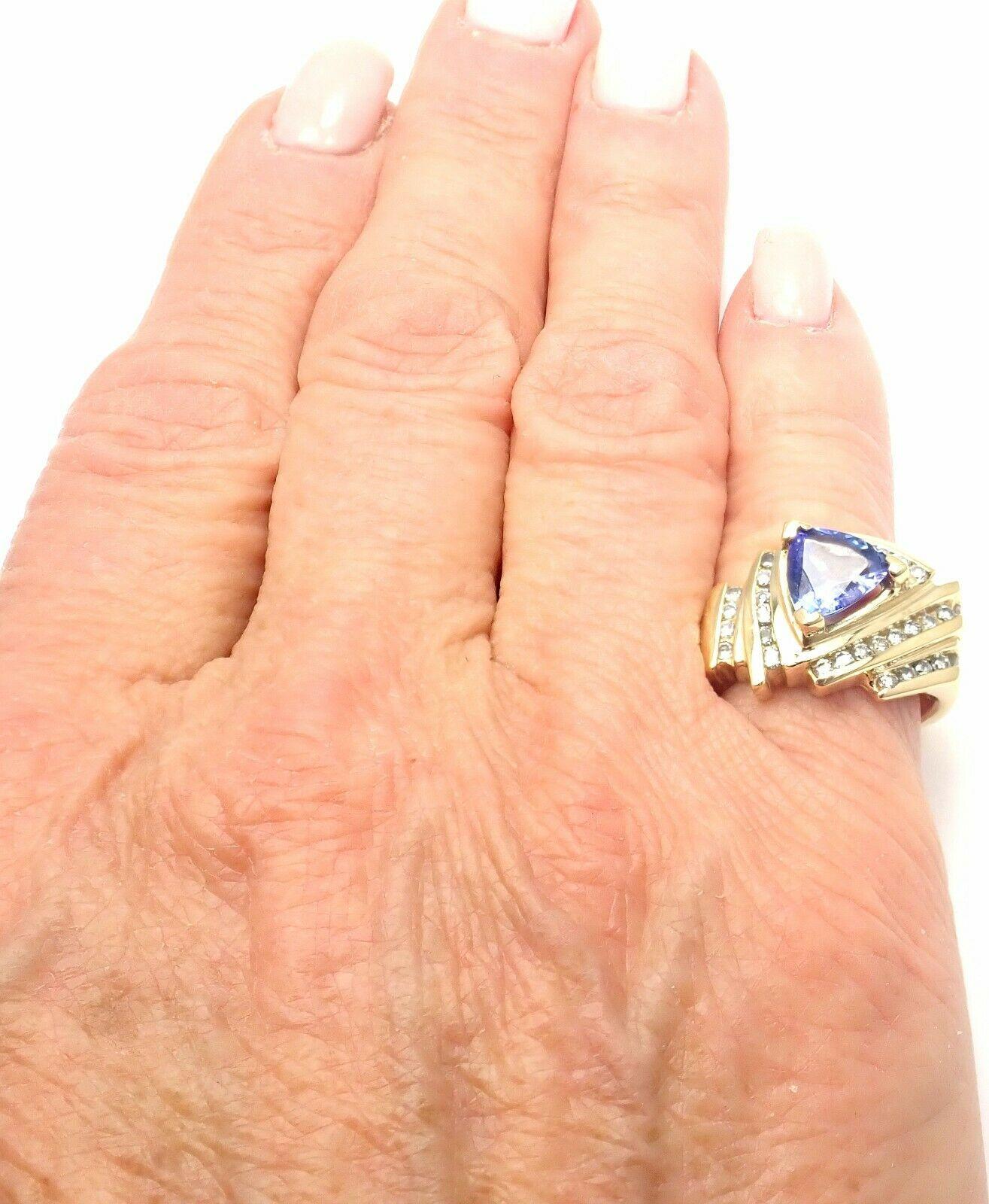 LeVian Diamond Tanzanite Yellow Gold Ring 3