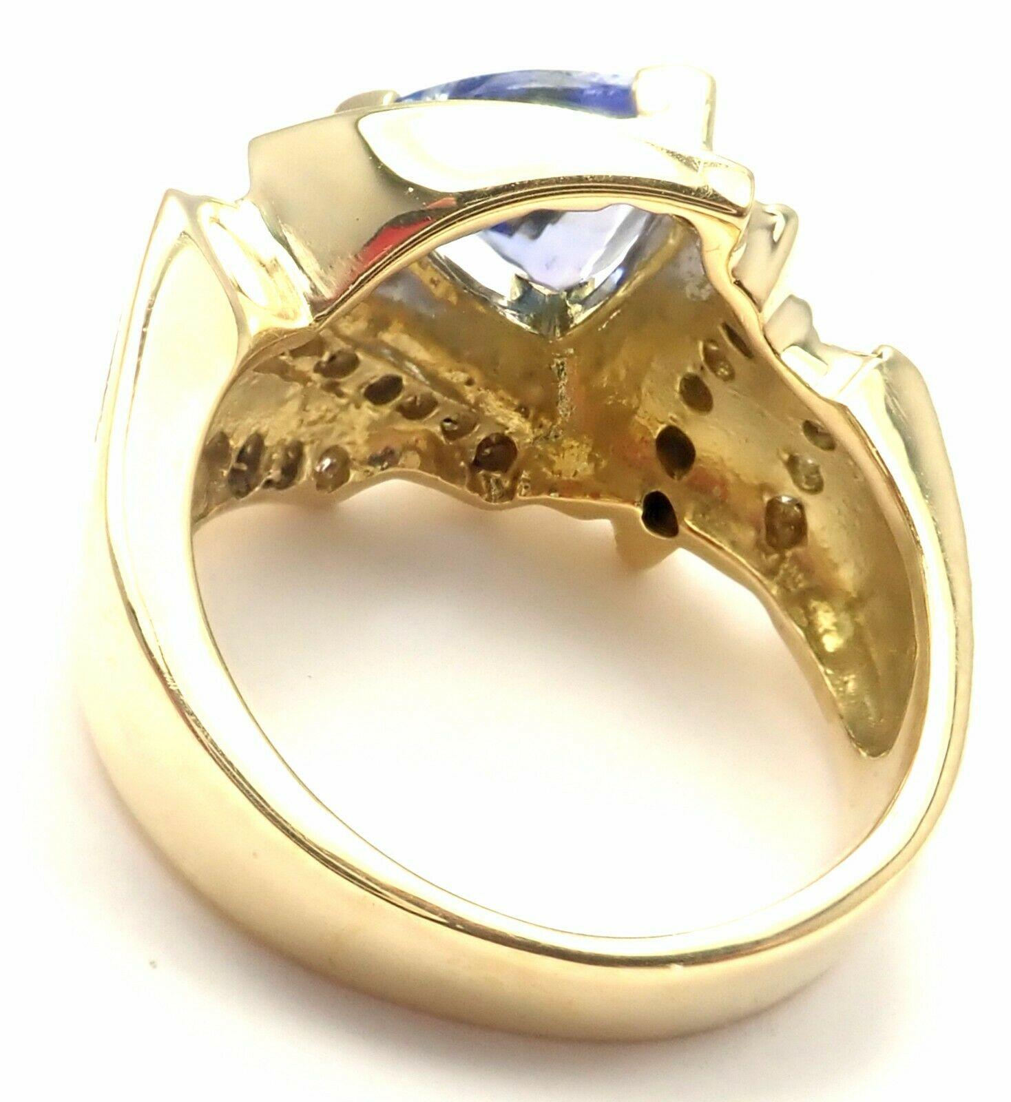LeVian Diamond Tanzanite Yellow Gold Ring 4