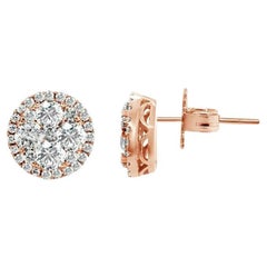 LeVian Earrings Vanilla Diamonds 14K Strawberry Gold