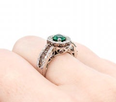 LeVian Emerald & Diamond Ring in 14k White Gold