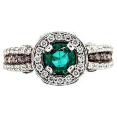 LeVian Emerald & Diamond Ring in 14k White Gold