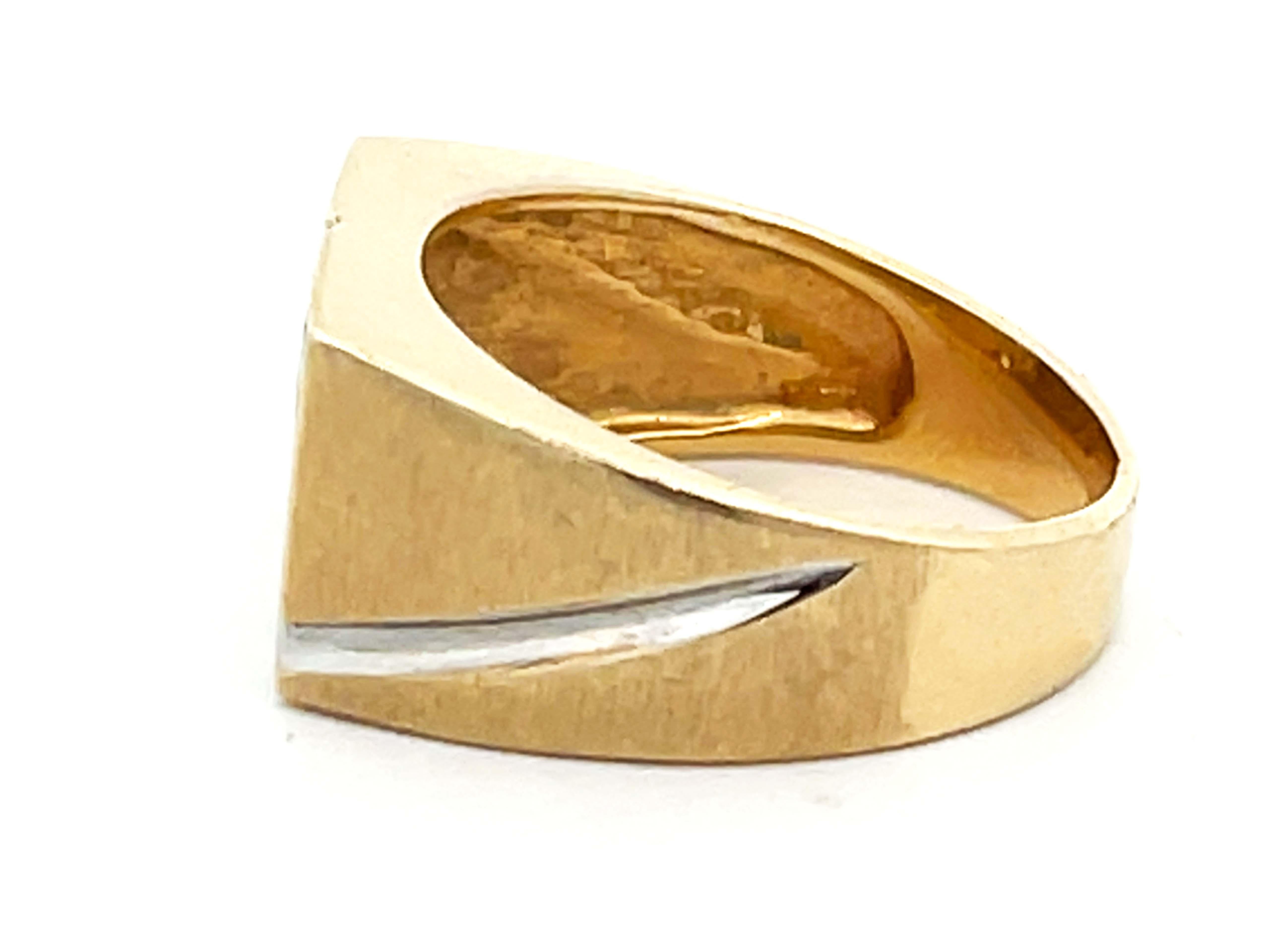 Levian Fan Design Diamond 2-Toned Mens Ring in 14k Gold In Excellent Condition For Sale In Honolulu, HI