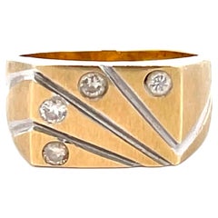 Levian Fan Design Diamond 2-Toned Mens Ring en or 14k