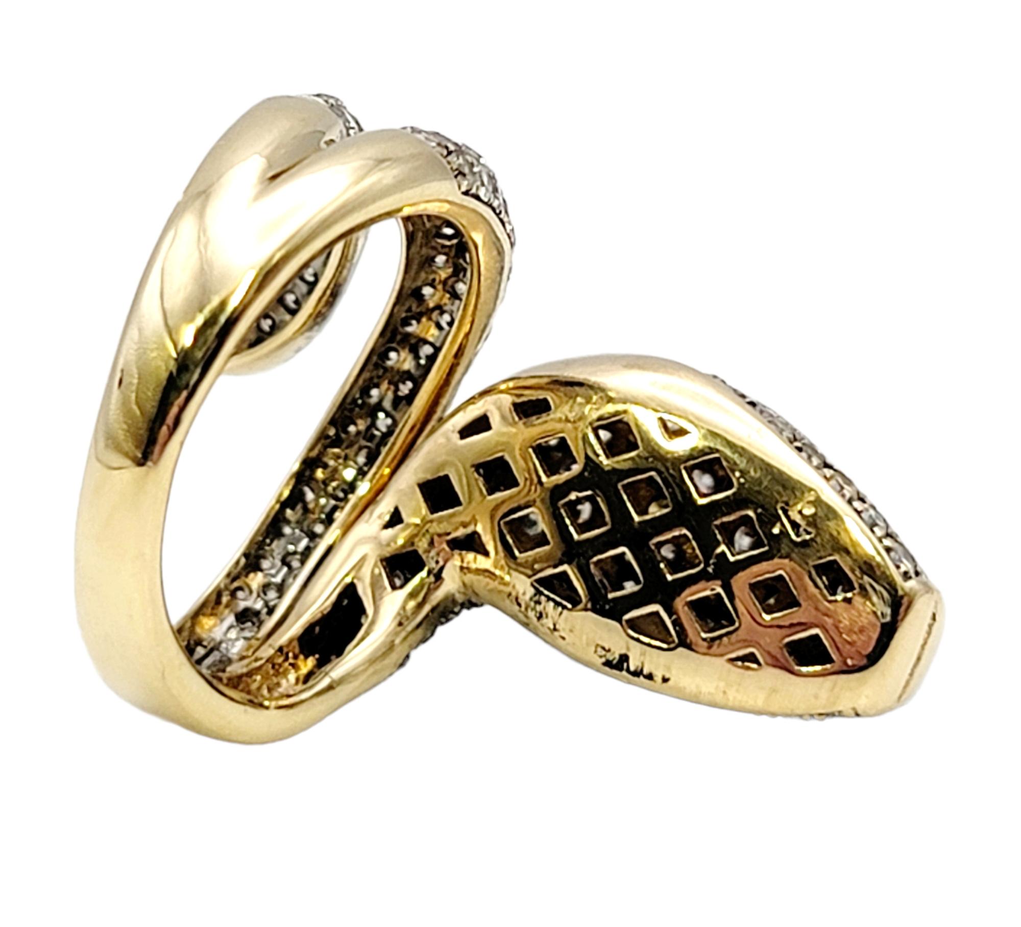Le Vian Fancy Pave Diamond Snake Wrap Ring in Two Tone 14 Karat Gold For Sale 1