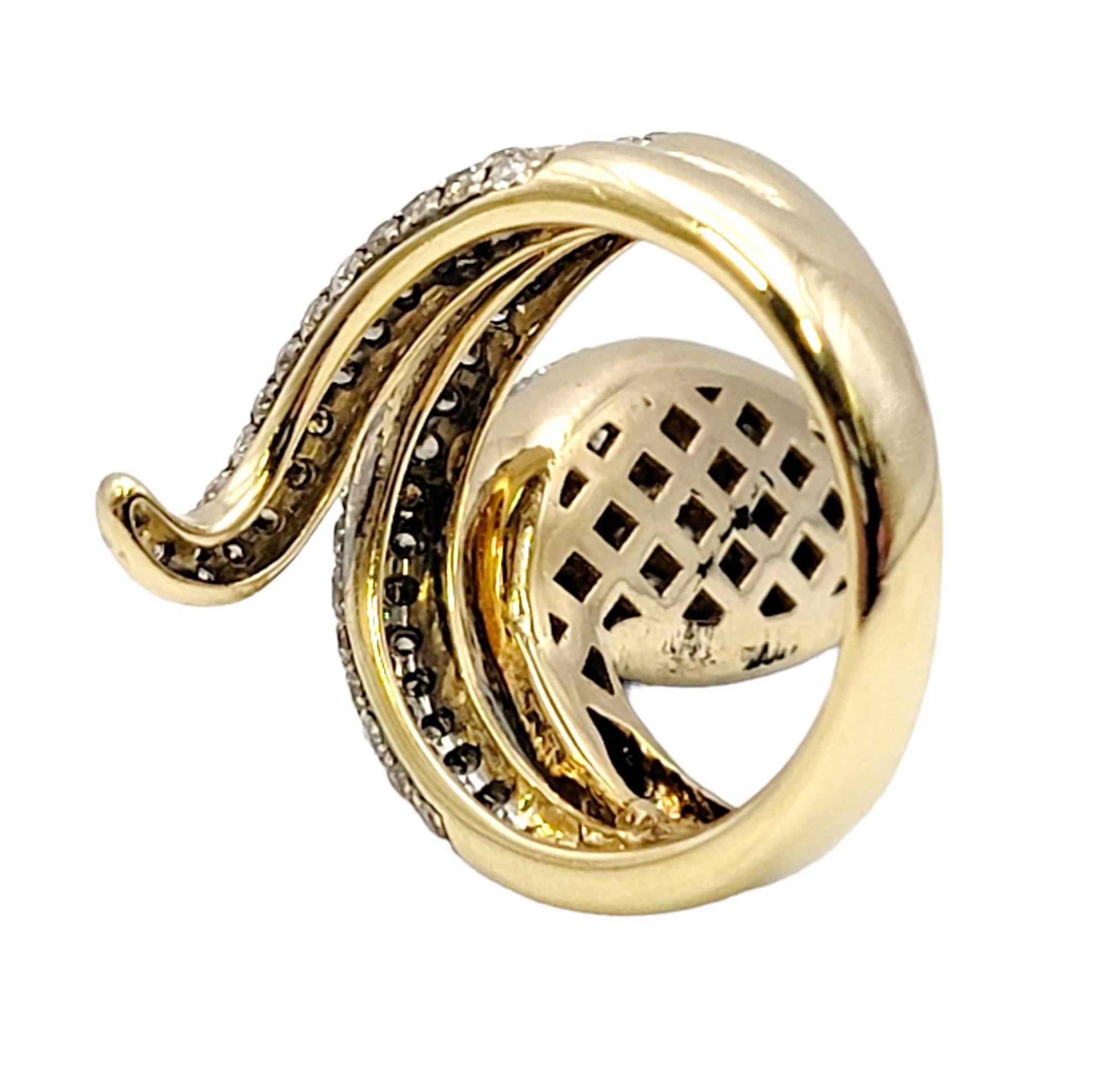Women's Le Vian Fancy Pave Diamond Snake Wrap Ring in Two Tone 14 Karat Gold For Sale