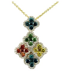 Levian Fancy Red Blue White Diamond Pendant in 14K Gold 1 5 8 Cts