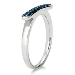 LeVian Grand Sample Sale 14K White Gold Blue Sapphire Omega Shape Ring