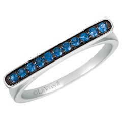 LeVian Grand Sample Sale 14K White Gold Blue Sapphire Omega Shape Ring