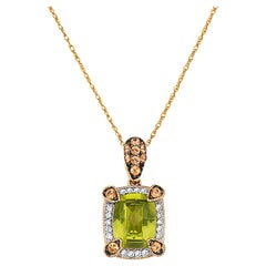 Pendentif Levian en or 14 carats avec péridot vert, spessartite et diamant blanc 2 1 3 carats