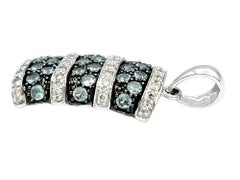 Le Vian Grüner Praseolite-Quarz- und Diamant-Anhänger aus 14 Karat Weißgold
