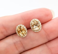 Orecchini LeVian con Topazio Imperial e Diamanti in Oro Giallo 14k
