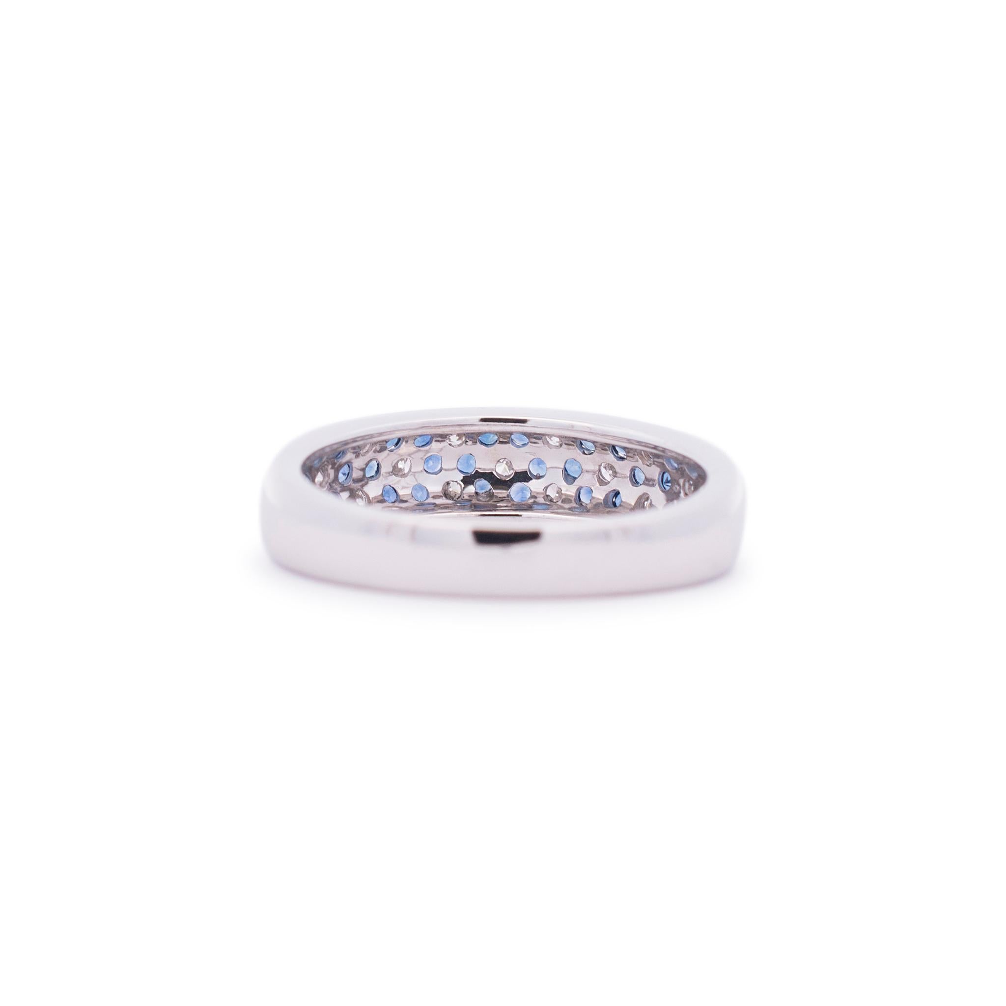 Levian Damen-Ehering aus 14 Karat Weißgold mit Diamanten und Saphiren 1