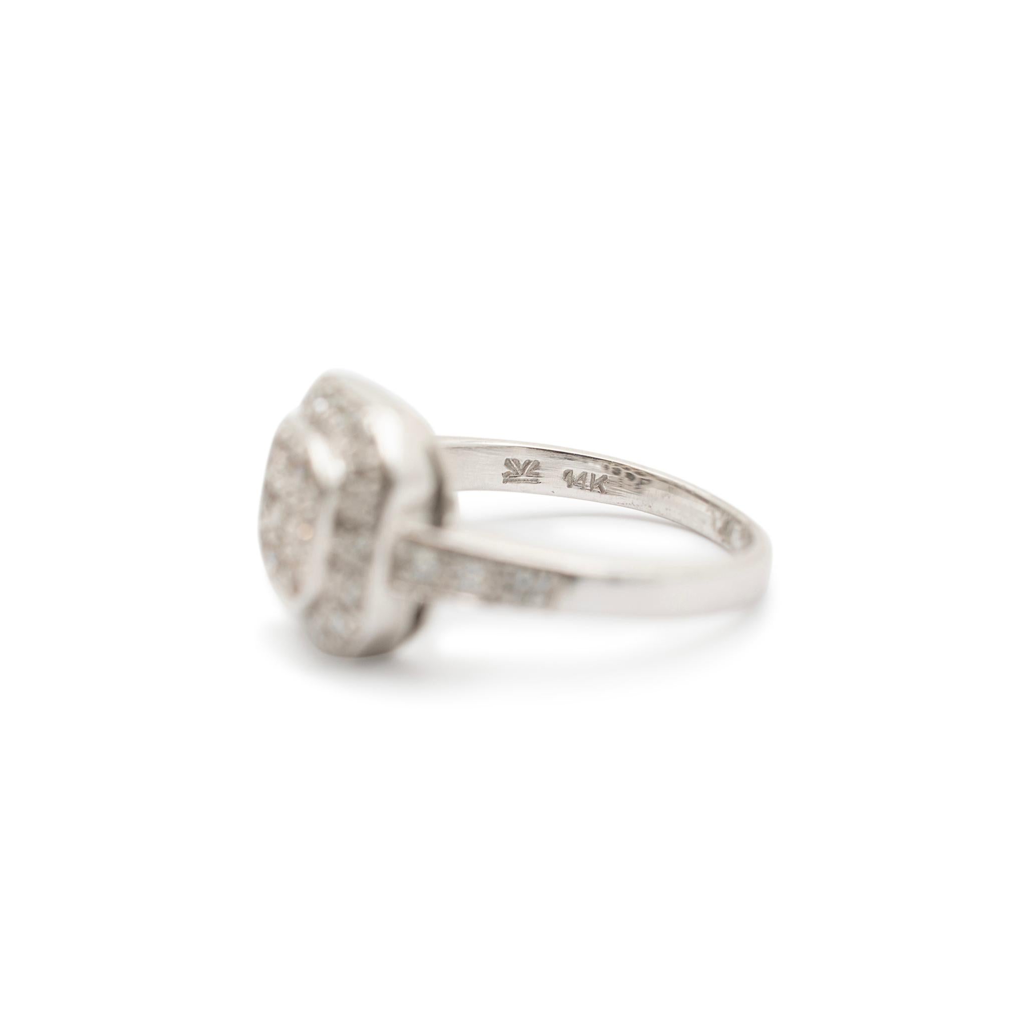 Levian Ladies Square Shaped Cluster White & Chocolate Diamond Engagement Ring (bague de fiançailles pour dames) en vente 1