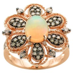 Levian Bague en or rose 14 carats avec opale multicolore et diamants
