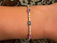 Le Vian Multi Gemstone Diamond Adjustable Bracelet in 14K Rose Gold