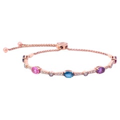 Le Vian Multi Gemstone Diamond Adjustable Bracelet in 14K Rose Gold