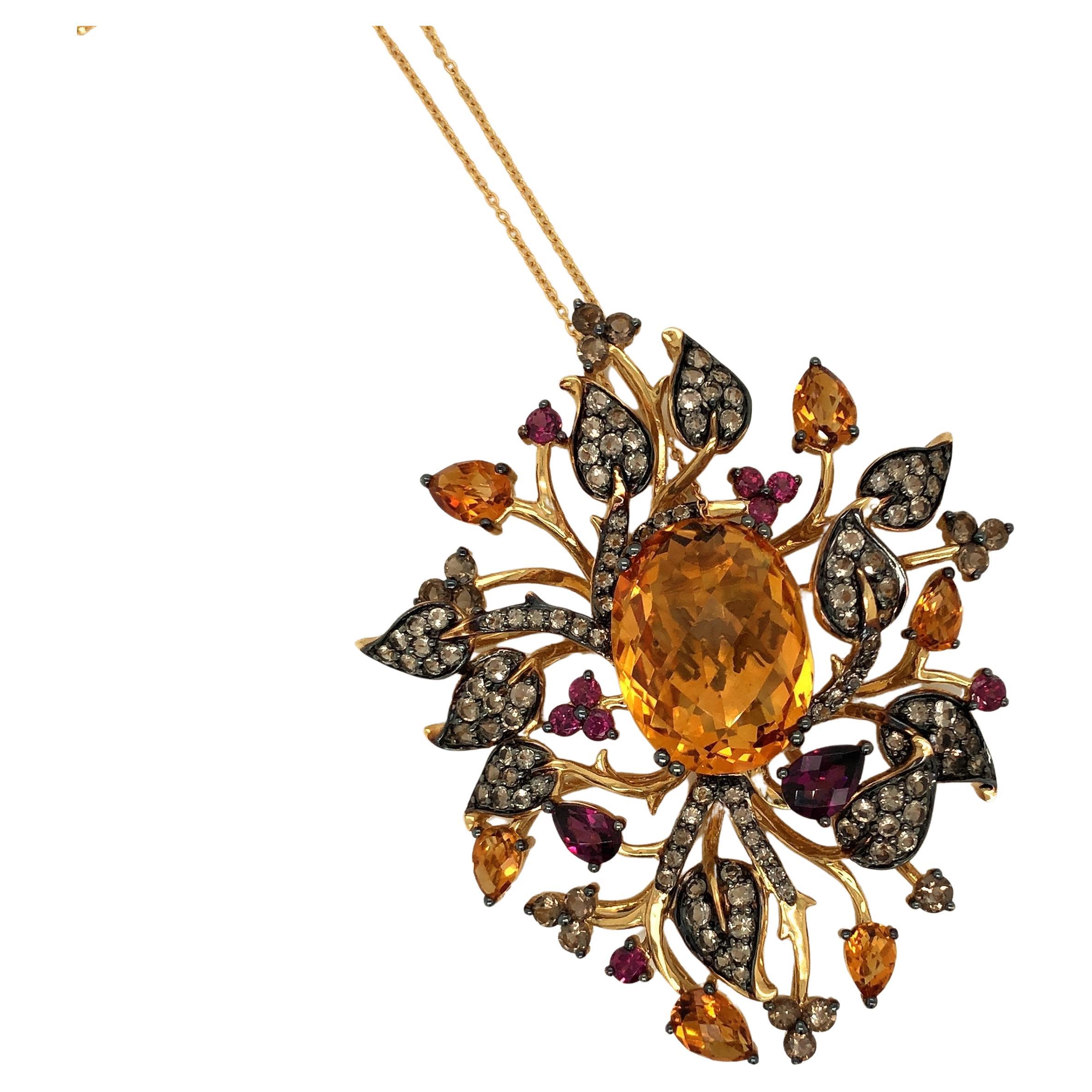 Ciondolo Le Vian con citrino arancione in oro giallo 14K