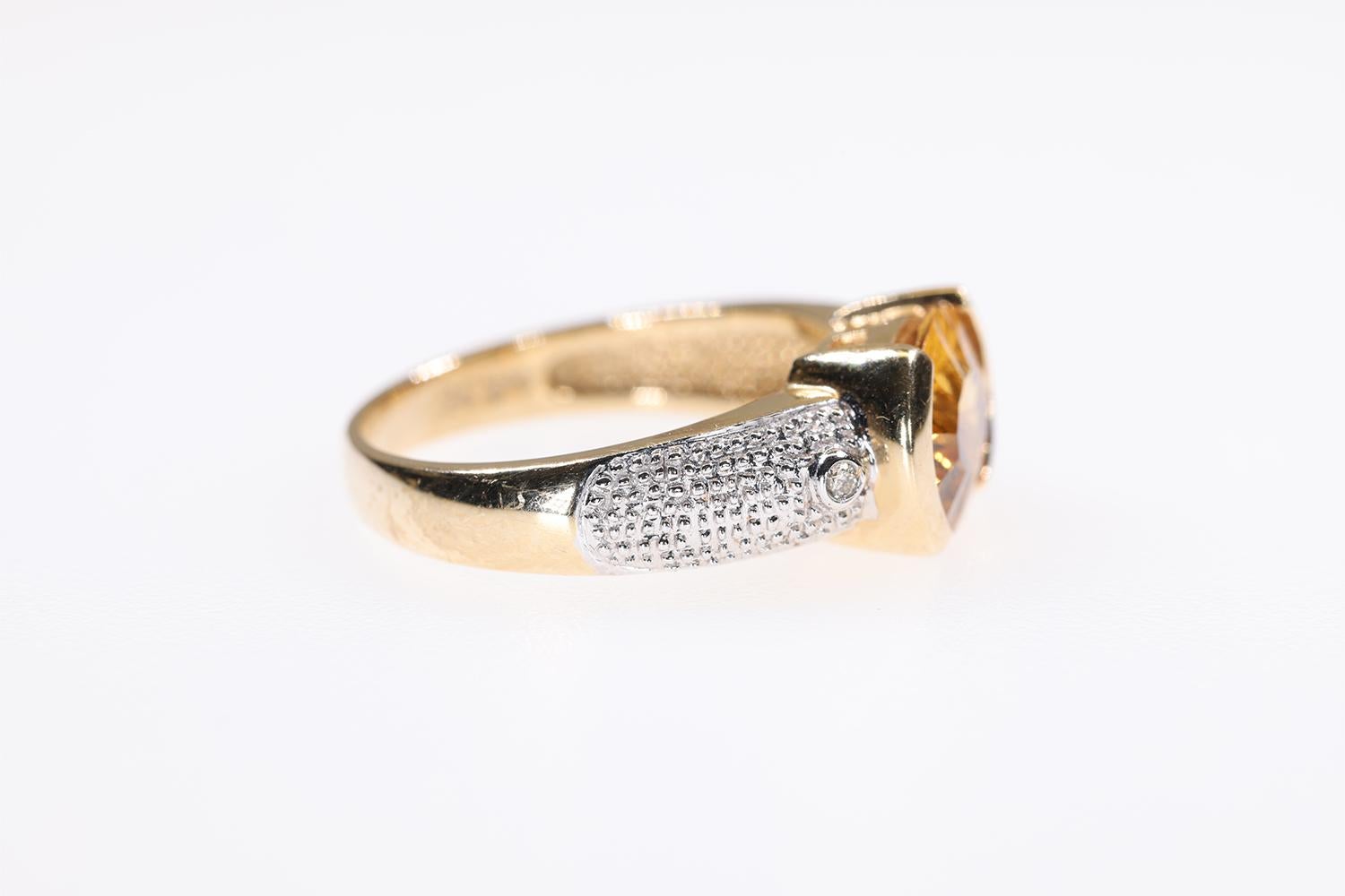 LeVian Orange Citrin Ring, akzentuiert Diamant-Schaft, 14K Gelb- und Weißgold im Angebot 4