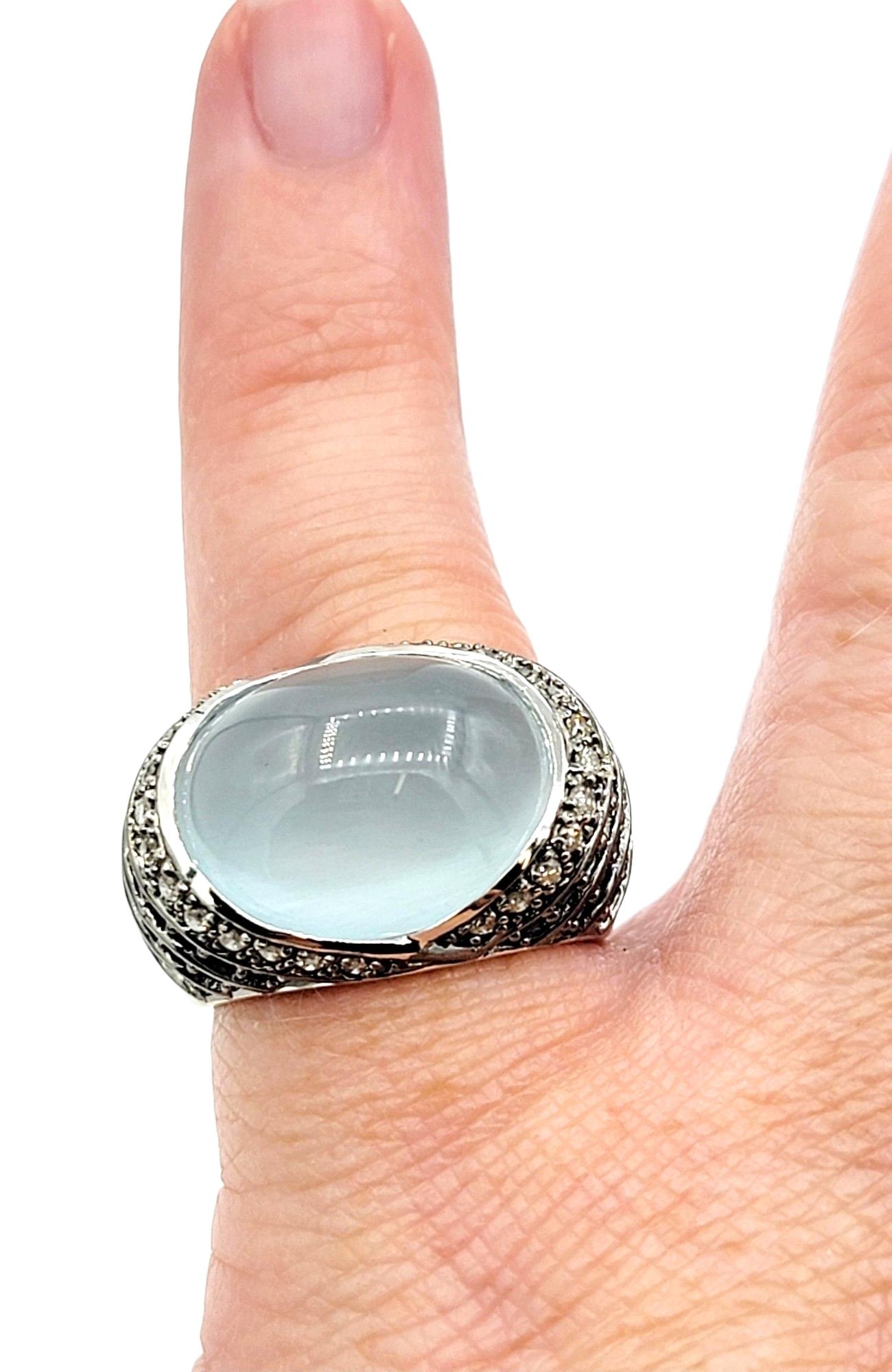 Le Vian Oval Cabochon Moonstone Cocktail Ring with Sapphire & Diamond Accents   For Sale 3