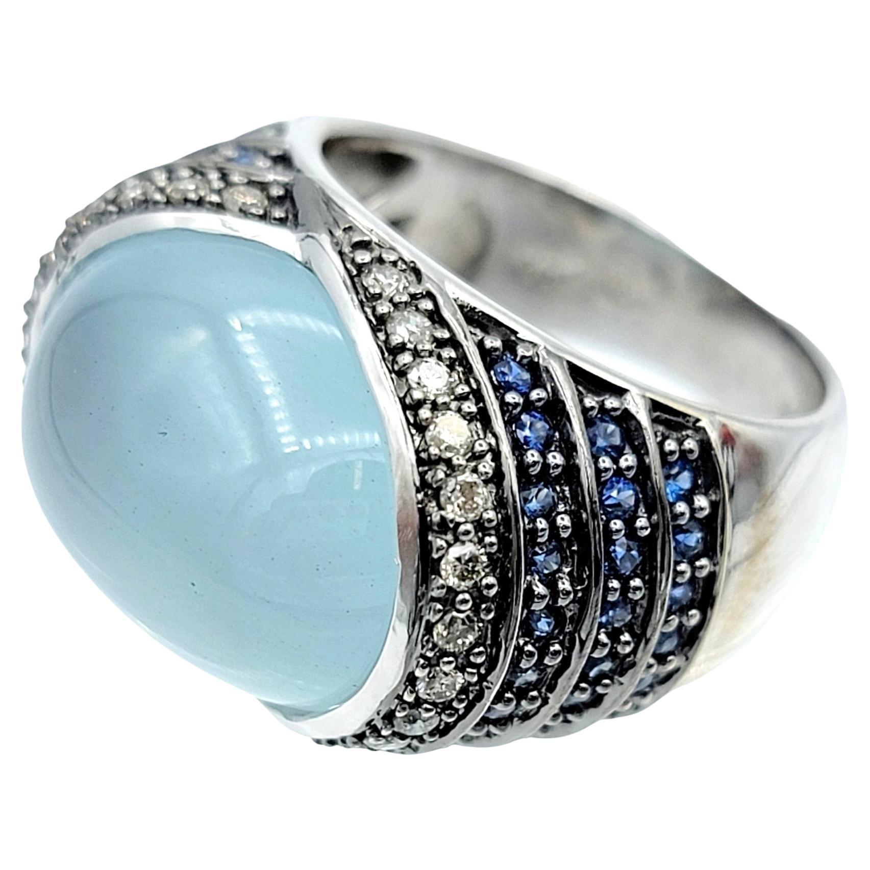 Le Vian Oval Cabochon Moonstone Cocktail Ring with Sapphire & Diamond Accents   For Sale