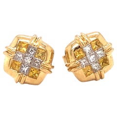 LeVian Pair of Earrings 18 Karat Yellow Gold with Diamonds