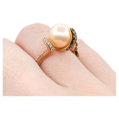 Levian Pearl & Diamond Ring in Rose Gold