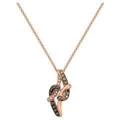 LeVian Pendant 1/4 cts Black, Chocolate, White Natural Diamonds in 14K Rose Gold