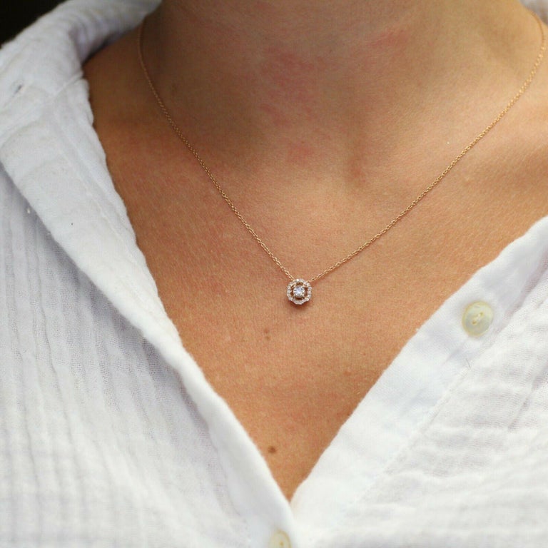 LeVian Pendant Chocolate and Vanilla Diamonds Halo Necklace in 14k Rose ...